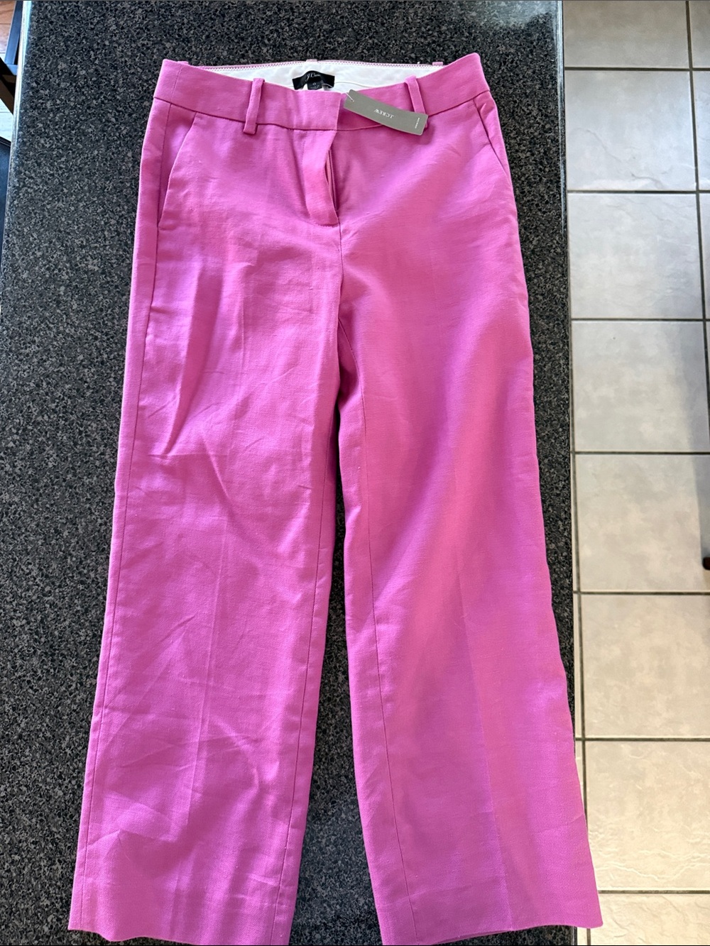 J. Crew Bright Pink Wide-Leg Trousers